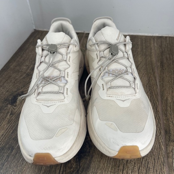 Hoka One One W Transport Running Shoes Sneakers Cream White Vibram Size 10B - Picture 4 of 8